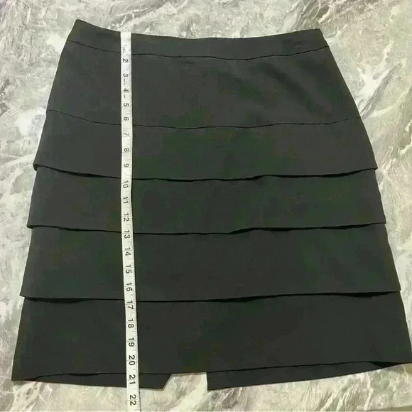 Larry Levine Skirt Womens Size 12 Stretch Layered Side Zip Kick Pleat - Picture 2 of 9